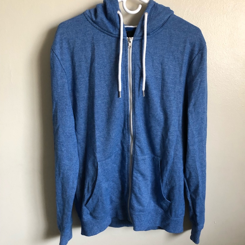 Forever 21 Men’s Blue Zip Up Hoodie Large